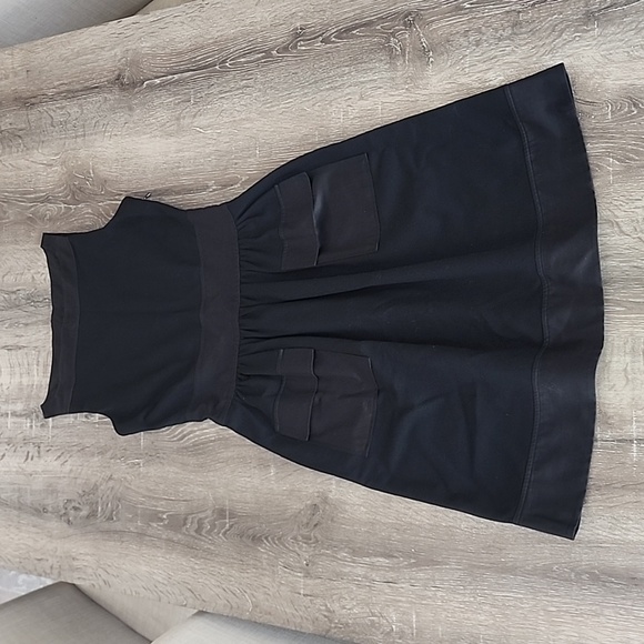 DVF Diane Von Furstenburg Zanne Ruched W/ Pockets Sheath Dress Black Size 6 - Picture 9 of 10